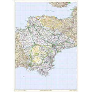 XYZ Maps Historisk Devonshire County karta-plastbelagd XYZ Maps Historisk Devonshire County karta-plastbelagd