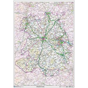 XYZ Maps Shropshire County kartpapper XYZ Maps Shropshire County kartpapper