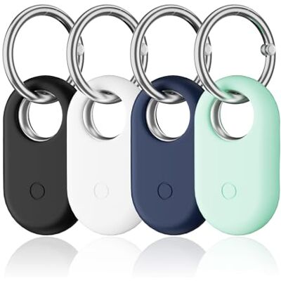 NEUTYPECHIC Fodral med nyckelring för Samsung Galaxy SmartTag 2, 4 st, mjuk silikon, reptålig, stötsäker NEUTYPECHIC Fodral med nyckelring för Samsung Galaxy SmartTag 2, 4 st, mjuk silikon, reptålig, stötsäker
