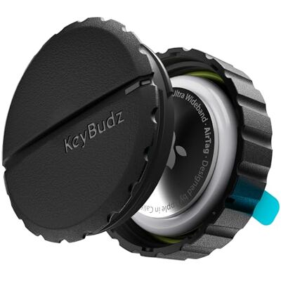 Keybudz Covert AirTag självhäftande fäste – det ultrasäkra vattentäta AirTag-On robust hållare fodral med 3M VHB-klistermärke (svart, 1-pack) Keybudz Covert AirTag självhäftande fäste – det ultrasäkra vattentäta AirTag-On robust hållare fodral med 3M VHB-klistermärke (svart, 1-pack)