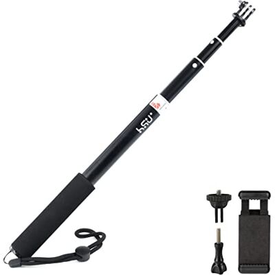 HSU utdragbar selfiepinne, vattentätt handgrepp för GoPro Hero 9/8/7/6/5/4, handhållen monopod kompatibel med mobiltelefoner och annan actionkamera HSU utdragbar selfiepinne, vattentätt handgrepp för GoPro Hero 9/8/7/6/5/4, handhållen monopod kompatibel med mobiltelefoner och annan actionkamera