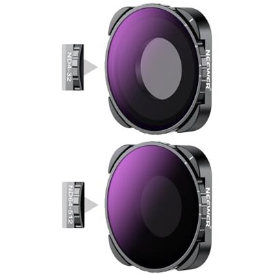 NEEWER Variabelt ND4-32 och ND64-512 filterset, 2-pack, 2-5 och 6-9 stops gråfilter tillbehör, optiskt HD-glas smal ram, kompatibel med GoPro Hero 9 10 11 12 Go Pro 13 svart, inget X-mönster NEEWER Variabelt ND4-32 och ND64-512 filterset, 2-pack, 2-5 och 6-9 stops gråfilter tillbehör, optiskt HD-glas smal ram, kompatibel med GoPro Hero 9 10 11 12 Go Pro 13 svart, inget X-mönster