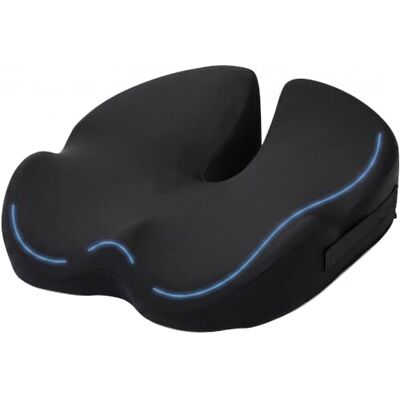 NK Ergonomisk kontorsstolskudde Memory Foam svart Halkfri bas, avtagbart och tvättbart överdrag, förlängd komfort, svart NK Ergonomisk kontorsstolskudde Memory Foam svart Halkfri bas, avtagbart och tvättbart överdrag, förlängd komfort, svart