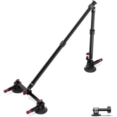 NEEWER Trippel Sugkopp Bilkamera Stativ Kit, Två 60 cm Aluminiumlegering Förlängningsstång Nato Guide Actionkamera Adapter Kompatibel med GoPro DJI Insta 360, Max 1 kg, CA166 NEEWER Trippel Sugkopp Bilkamera Stativ Kit, Två 60 cm Aluminiumlegering Förlängningsstång Nato Guide Actionkamera Adapter Kompatibel med GoPro DJI Insta 360, Max 1 kg, CA166