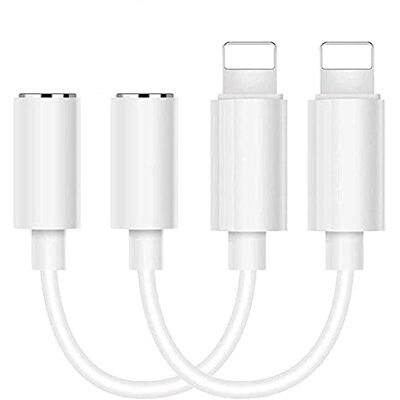 BUGPIDZ (2-pack) hörlurar på 3,5 mm anslutning adapter aux-kabel, hörlursadapter kompatibel med iPhone XS/XS Max/XR/X/7/7 Plus/8/8 Plus-Aux-Audio-Dongle för alla iOS BUGPIDZ (2-pack) hörlurar på 3,5 mm anslutning adapter aux-kabel, hörlursadapter kompatibel med iPhone XS/XS Max/XR/X/7/7 Plus/8/8 Plus-Aux-Audio-Dongle för alla iOS