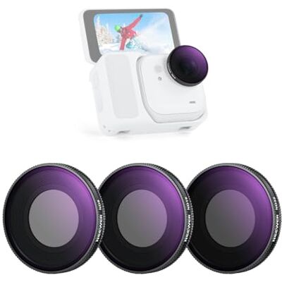 NEEWER ND filterset kompatibel med Insta360 GO Ultra (ND8/ND16/ND32), skruvbart gråfilter objektivfilterkit, flerskiktsbelagt HD-optiskt glas, smal ram, actionkamtillbehör, FL-C50 NEEWER ND filterset kompatibel med Insta360 GO Ultra (ND8/ND16/ND32), skruvbart gråfilter objektivfilterkit, flerskiktsbelagt HD-optiskt glas, smal ram, actionkamtillbehör, FL-C50