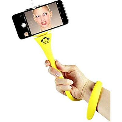 monkeystick gul – böjlig selfiepinne för mobiltelefon & GoPro/flexibelt stativ/halkfri silikonbeläggning monkeystick gul – böjlig selfiepinne för mobiltelefon & GoPro/flexibelt stativ/halkfri silikonbeläggning