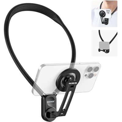 NEEWER Magnetisk nackhållare, handsfree nackstativ bröstmontering kompatibel med GoPro DJI Insta360 iPhone 15 Android, telefonhållare för POV Video, GP16 NEEWER Magnetisk nackhållare, handsfree nackstativ bröstmontering kompatibel med GoPro DJI Insta360 iPhone 15 Android, telefonhållare för POV Video, GP16