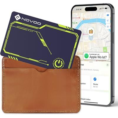 NOVOO Platskort plånbok kompatibel med Apple Find My SmartCard Bluetooth, batteritid 6 år, vattentät IP68, ultratunn (1,6 mm), (endast iOS) VL NOVOO Platskort plånbok kompatibel med Apple Find My SmartCard Bluetooth, batteritid 6 år, vattentät IP68, ultratunn (1,6 mm), (endast iOS) VL