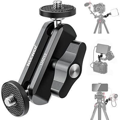 NEEWER Flexibel artikulerande magisk arm med dubbla kulhuvuden, CNC-maskinerad aluminiumlegering med 1/4 tums skruvar och hål för kameraskärm, LED-ljus, mikrofon, stativ, kompatibel med SmallRig-bur NEEWER Flexibel artikulerande magisk arm med dubbla kulhuvuden, CNC-maskinerad aluminiumlegering med 1/4 tums skruvar och hål för kameraskärm, LED-ljus, mikrofon, stativ, kompatibel med SmallRig-bur