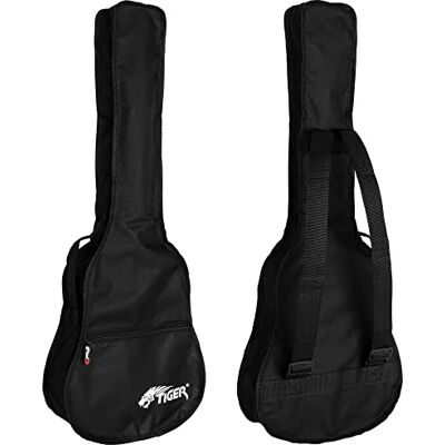 Tiger Klassisk gitarrväska – 1/4 storlek Väderbeständigt nylonskydd med ryggsäcksremmar och tillbehörsficka – 79 cm x 28,5 cm x 8 cm Tiger Klassisk gitarrväska – 1/4 storlek Väderbeständigt nylonskydd med ryggsäcksremmar och tillbehörsficka – 79 cm x 28,5 cm x 8 cm
