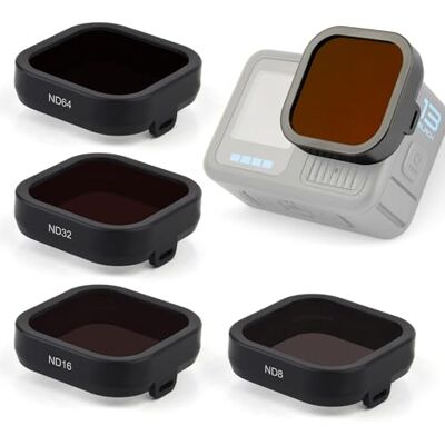GEPULY ND Filterlinssats för GoPro Hero 13 svarta tillbehör, 4-pack Gopro dykfilter ND8, ND16, ND32, ND64, Go Pro undervattenstillbehör multibelagd neutral densitet GEPULY ND Filterlinssats för GoPro Hero 13 svarta tillbehör, 4-pack Gopro dykfilter ND8, ND16, ND32, ND64, Go Pro undervattenstillbehör multibelagd neutral densitet