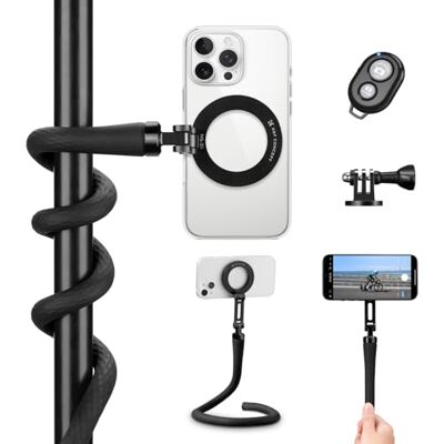 K&F CONCEPT flexibel telefonhållare, selfiepinne med 1/4 skruv och adapter för actionkamera för GoPro Hero 13/12/11, Insta-360 X5/X4, Mini böjbart stativ telefonställ för alla telefoner K&F CONCEPT flexibel telefonhållare, selfiepinne med 1/4 skruv och adapter för actionkamera för GoPro Hero 13/12/11, Insta-360 X5/X4, Mini böjbart stativ telefonställ för alla telefoner
