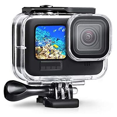 Kuptone 60M vattentätt fodral för GoPro Hero 9, 196FT undervattensskyddshölje för Hero 9 svart, med snabbfäste och tumskruv Kuptone 60M vattentätt fodral för GoPro Hero 9, 196FT undervattensskyddshölje för Hero 9 svart, med snabbfäste och tumskruv