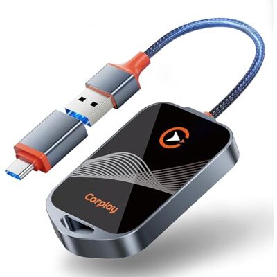 NEUTYPECHIC Trådlös Carplay-adapter, 2-i-1 trådlös konvertering Carplay trådbunden till trådlös Carplay, Plug and Play, med bil med 800+ Modèles de Voitures för IOS 10 och högre (svart) NEUTYPECHIC Trådlös Carplay-adapter, 2-i-1 trådlös konvertering Carplay trådbunden till trådlös Carplay, Plug and Play, med bil med 800+ Modèles de Voitures för IOS 10 och högre (svart)