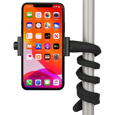 iTODOS Bärbar flexibel mobiltelefonhållare stativ för löpband, spinningcykel, säng, bil, kök, skrivbord, inköpsvagn, kompatibel med iPhone, Android, GoPro, DSLR, actionkamera (svart) iTODOS Bärbar flexibel mobiltelefonhållare stativ för löpband, spinningcykel, säng, bil, kök, skrivbord, inköpsvagn, kompatibel med iPhone, Android, GoPro, DSLR, actionkamera (svart)
