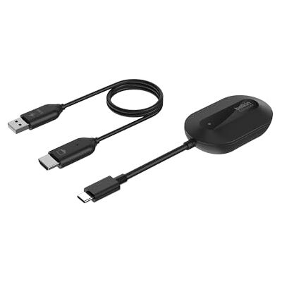 Belkin ConnectAir trådlös HDMI-adapter med USB-C för Laptop, Tablet, Telefon, m.m. – Kompakt Plug and Play-mottagare, 1080p vid 60 Hz HD-streaming, Bildskärmsdelning, Resetilbehör Ingen WiFi Krävs Belkin ConnectAir trådlös HDMI-adapter med USB-C för Laptop, Tablet, Telefon, m.m. – Kompakt Plug and Play-mottagare, 1080p vid 60 Hz HD-streaming, Bildskärmsdelning, Resetilbehör Ingen WiFi Krävs