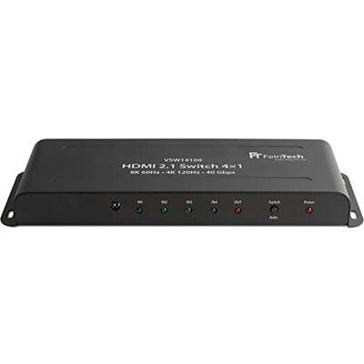 FeinTech VSW14100 HDMI 2.1-omkopplare 4K 120Hz Ultra-HD 4 x 1 omkopplare automatisk 8K 4 i 1 ut för Xbox PS5 TV-skärm HDR VRR 40 Gbps FeinTech VSW14100 HDMI 2.1-omkopplare 4K 120Hz Ultra-HD 4 x 1 omkopplare automatisk 8K 4 i 1 ut för Xbox PS5 TV-skärm HDR VRR 40 Gbps