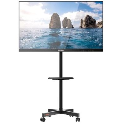 GRIFEMA TV-Ställ Med Hjul för 26-65 Tum Höjdjusterbart Och Lutbart Universellt Golvstativ Med Hylla Upp Till 40 kg, Max VESA 400 x 400 mm Enkel Installation, Robust för Plasma/LCD/LED GRIFEMA TV-Ställ Med Hjul för 26-65 Tum Höjdjusterbart Och Lutbart Universellt Golvstativ Med Hylla Upp Till 40 kg, Max VESA 400 x 400 mm Enkel Installation, Robust för Plasma/LCD/LED