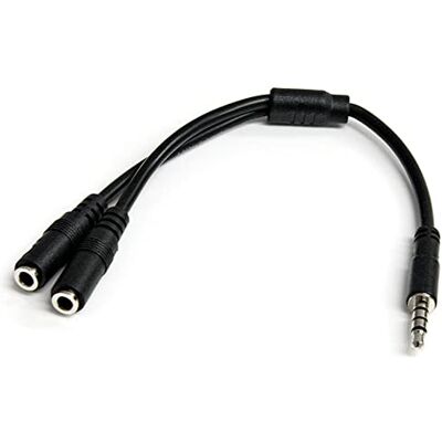 StarTech .com 3,5 mm ljuduttag Y-kabel headset splitter, aux-kabel för ljud och mic, adapter för headset, mikrofon och högtalare, kontakt för bärbara datorer och ultrabooks StarTech .com 3,5 mm ljuduttag Y-kabel headset splitter, aux-kabel för ljud och mic, adapter för headset, mikrofon och högtalare, kontakt för bärbara datorer och ultrabooks