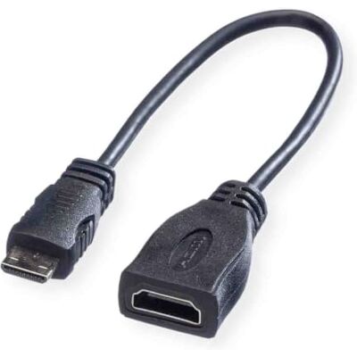 ROLINE HDMI High Speed kabel med Ethernet, HDMI BU – Mini HDMI ST 0,15 m ROLINE HDMI High Speed kabel med Ethernet, HDMI BU – Mini HDMI ST 0,15 m
