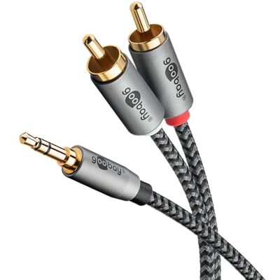goobay 65289 stereo cinch till jack 3,5 Aux kabel 3 m/HiFi aux-kabel för smartphone; konsol; anläggning/textilmantel/förgylld goobay 65289 stereo cinch till jack 3,5 Aux kabel 3 m/HiFi aux-kabel för smartphone; konsol; anläggning/textilmantel/förgylld