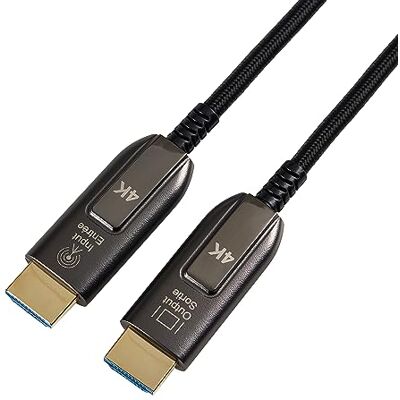Amazon Basics HDMI-kabel i glasfiber, flätad, höghastighetskabel, 10 m, svart Amazon Basics HDMI-kabel i glasfiber, flätad, höghastighetskabel, 10 m, svart