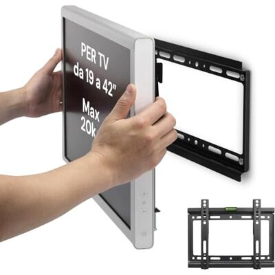 Avilia Fast TV-väggfäste för skärmar 19-42 tum 20 kg ultratåligt TV-fäste, platsbesparande design för hem och kontor 26 x 20 x 3 cm, lätt att installera och VESA-kompatibel Avilia Fast TV-väggfäste för skärmar 19-42 tum 20 kg ultratåligt TV-fäste, platsbesparande design för hem och kontor 26 x 20 x 3 cm, lätt att installera och VESA-kompatibel