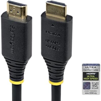 StarTech 0,5 m ultrahög hastighet HDMI-kabel, 8K 60Hz, HDR10+, 48 Gbps 8K 60Hz/4K 120Hz, HDMI 2.1-sladd med HDR10+/eARC, certifierad, HDMI21-CBL-8K60-50CM StarTech 0,5 m ultrahög hastighet HDMI-kabel, 8K 60Hz, HDR10+, 48 Gbps 8K 60Hz/4K 120Hz, HDMI 2.1-sladd med HDR10+/eARC, certifierad, HDMI21-CBL-8K60-50CM