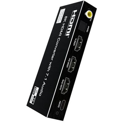 PremiumCord HDMI HDR10 ljudavdragare, stereouttag, SPDIF, RCA, HDMI, UHD 8K 4320p 60Hz, 4K 2160p 120Hz, Full HD 1080p, 40Gbps, Vrr, Dts, Dolby Atmos, Metallfodral, Svart PremiumCord HDMI HDR10 ljudavdragare, stereouttag, SPDIF, RCA, HDMI, UHD 8K 4320p 60Hz, 4K 2160p 120Hz, Full HD 1080p, 40Gbps, Vrr, Dts, Dolby Atmos, Metallfodral, Svart