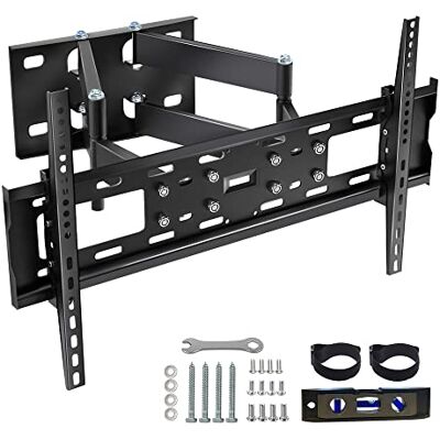 VENTON Justerbar, lutbar och vridbar TV-vägghållare – TV-hållare för böjda, platta TV-apparater och bildskärmar – VESA 400 x 600 max (32–75 tum) – 50 kg max – TV-fäste, lutande, svängande VENTON Justerbar, lutbar och vridbar TV-vägghållare – TV-hållare för böjda, platta TV-apparater och bildskärmar – VESA 400 x 600 max (32–75 tum) – 50 kg max – TV-fäste, lutande, svängande