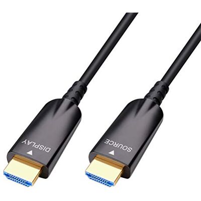 DTECH 100 fot fiberoptisk HDMI-kabel med 4K 30Hz och 1080p 60Hz högupplöst video 3D HDCP CEC 10,2 Gbps hög hastighet stöds (100 fot, svart) DTECH 100 fot fiberoptisk HDMI-kabel med 4K 30Hz och 1080p 60Hz högupplöst video 3D HDCP CEC 10,2 Gbps hög hastighet stöds (100 fot, svart)