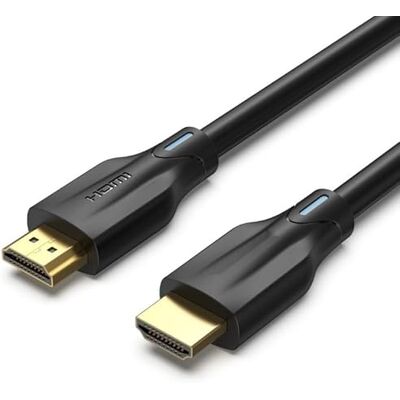 Watio Wave HDMI kabel 1 m v2.1-kabel, 8K-stöd, hankontakt till hane, hög hastighet, svart färg, perfekt för högupplöst ljud och video Watio Wave HDMI kabel 1 m v2.1-kabel, 8K-stöd, hankontakt till hane, hög hastighet, svart färg, perfekt för högupplöst ljud och video