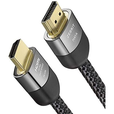 Zeskit Maya 8K 48 Gbps certifierad ultrahög hastighet HDMI-kabel 1,5 m, 4K120 8K60 144Hz eARC HDR HDCP 2.2 2.3 kompatibel med Dolby Vision Apple TV 4K Roku Sony LG Samsung Xbox Series X RTX 3080 PS4 Zeskit Maya 8K 48 Gbps certifierad ultrahög hastighet HDMI-kabel 1,5 m, 4K120 8K60 144Hz eARC HDR HDCP 2.2 2.3 kompatibel med Dolby Vision Apple TV 4K Roku Sony LG Samsung Xbox Series X RTX 3080 PS4