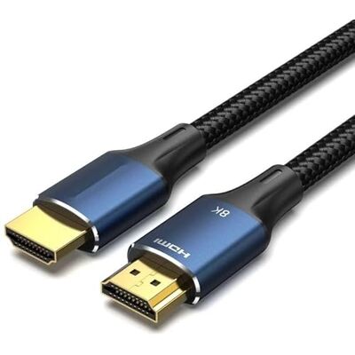 Watio Wave hdmi-kabel kabel v2.1, 8k, med hane-hankontakt, längd 1,5 m, blå, hög hastighet och optimal prestanda Watio Wave hdmi-kabel kabel v2.1, 8k, med hane-hankontakt, längd 1,5 m, blå, hög hastighet och optimal prestanda