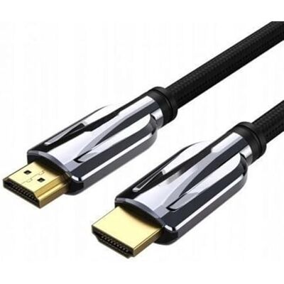 Watio Wave HDMI kabel flätad kabel v2.1, 8 k, hane till hane, 1,5 m, svart/grå, hög hastighet och hållbarhet. Kompatibel med olika skärmar.* Watio Wave HDMI kabel flätad kabel v2.1, 8 k, hane till hane, 1,5 m, svart/grå, hög hastighet och hållbarhet. Kompatibel med olika skärmar.*