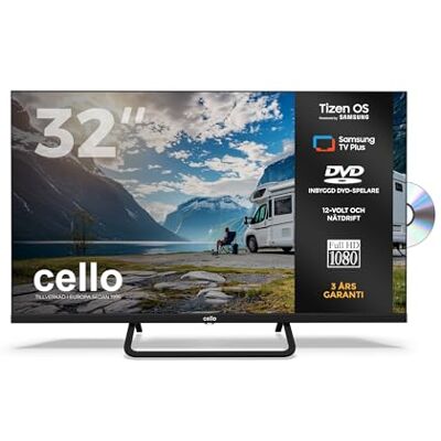 Cello Ctrav-32TZF 32" Smart LED 12V TV/DVD med Tizen OS (Samsung), 3 års garanti, Pitch Perfect-ljud, Netflix, Prime Video, Bluetooth, tillverkad i Storbritannien, perfekt för husbilar Cello Ctrav-32TZF 32" Smart LED 12V TV/DVD med Tizen OS (Samsung), 3 års garanti, Pitch Perfect-ljud, Netflix, Prime Video, Bluetooth, tillverkad i Storbritannien, perfekt för husbilar