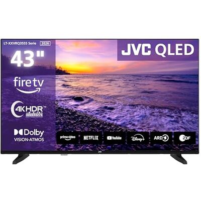 JVC Fire TV, 43", QLED, Smart TV, med Dolby Vision HDR, Dolby Atmos, Alexa röststyrning och trippel tuner, UHD TV LT-43VRQ3555 (2026) JVC Fire TV, 43", QLED, Smart TV, med Dolby Vision HDR, Dolby Atmos, Alexa röststyrning och trippel tuner, UHD TV LT-43VRQ3555 (2026)