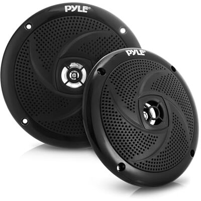Pyle Marine högtalare vattentäta 2-vägs utomhusljudsystem 13 cm, 180 W ström, lågprofil smal design, väderbeständig stereoljud för båt, ATV, UTV och mer – par (svart) Pyle Marine högtalare vattentäta 2-vägs utomhusljudsystem 13 cm, 180 W ström, lågprofil smal design, väderbeständig stereoljud för båt, ATV, UTV och mer – par (svart)