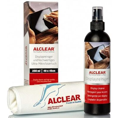 ALCLEAR 721DR displayrengöring 250 ml med luddfri ultramikrofiberduk, rengör TV, LCD/TFT, plasma, smartphone utan ränder ALCLEAR 721DR displayrengöring 250 ml med luddfri ultramikrofiberduk, rengör TV, LCD/TFT, plasma, smartphone utan ränder