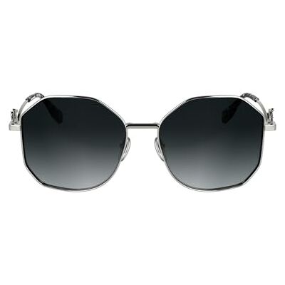 KARL LAGERFELD Women's Sunglasses KL358S Silver Shiny with Gradient Grey Lens, Silver Shiny, One size KARL LAGERFELD Women's Sunglasses KL358S Silver Shiny with Gradient Grey Lens, Silver Shiny, One size