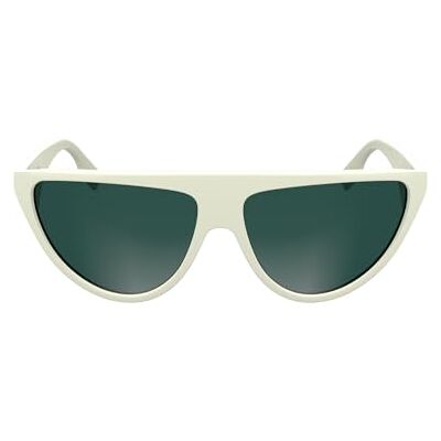 KARL LAGERFELD Women's Sunglasses KL6185S vit med fast grön lins, Vit, One size KARL LAGERFELD Women's Sunglasses KL6185S vit med fast grön lins, Vit, One size