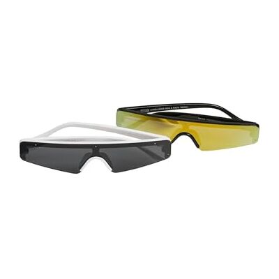 Urban Classics Unisex solglasögon KOS 2-pack solglasögon, svart/vit, en storlek Urban Classics Unisex solglasögon KOS 2-pack solglasögon, svart/vit, en storlek