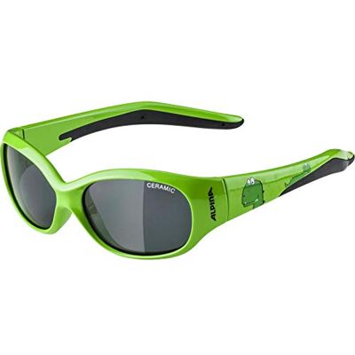 ALPINA Unisex Barn, FLEXXY KIDS Solglasögon, green dino gloss/black, One Size ALPINA Unisex Barn, FLEXXY KIDS Solglasögon, green dino gloss/black, One Size