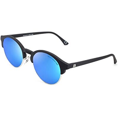 CLANDESTINE Sferico Unisex HD solglasögon – solglasögon bländfria för män och kvinnor., Sferico Svart Silver – Nylon Hd blå spegel, one size CLANDESTINE Sferico Unisex HD solglasögon – solglasögon bländfria för män och kvinnor., Sferico Svart Silver – Nylon Hd blå spegel, one size