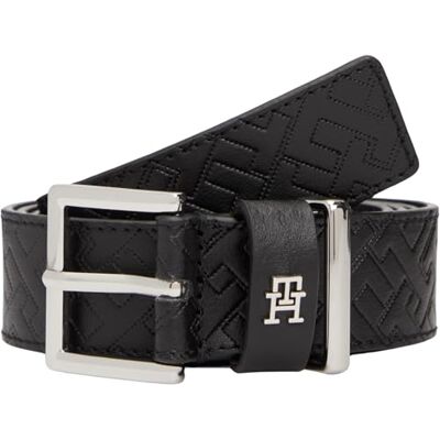 Tommy Hilfiger TH Square 3.0 Mono SV Aw0aw18110 Justerbart Bälte, Svart (Svart), 90 cm Dam, Svart (svart), 90 Tommy Hilfiger TH Square 3.0 Mono SV Aw0aw18110 Justerbart Bälte, Svart (Svart), 90 cm Dam, Svart (svart), 90