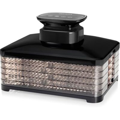 Zeegma Dry Chef Pro Elektrisk Matdehydrator, 400W, 5 Stapelbara Brickor, Termooberg för Jämn Torkning, Justerbar Temperatur 35‑70°C & Timer 72h, LED Display, Modulär Design, Svart Zeegma Dry Chef Pro Elektrisk Matdehydrator, 400W, 5 Stapelbara Brickor, Termooberg för Jämn Torkning, Justerbar Temperatur 35‑70°C & Timer 72h, LED Display, Modulär Design, Svart