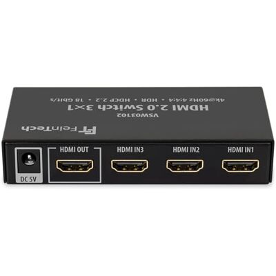 FeinTech VSW03102 HDMI-switch 3 x 1 automatisk växling 4K 60 Hz HDR CEC Ultra-HD FeinTech VSW03102 HDMI-switch 3 x 1 automatisk växling 4K 60 Hz HDR CEC Ultra-HD