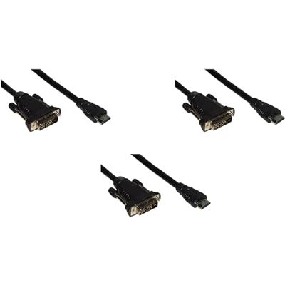 LINK LKCHDVI2003 3-pack HDMI till DVI-D-kabel 18 + 1 hane 2 meter 4K 2K videoadapter för PC-skärmprojektor LINK LKCHDVI2003 3-pack HDMI till DVI-D-kabel 18 + 1 hane 2 meter 4K 2K videoadapter för PC-skärmprojektor