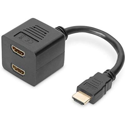 Digitus ASSMANN HDMI-Grafikadapter, Typ A Till 2 x Typ A, Full HD 60 Hz, 1920 x 1200 Pixlar, Svart Digitus ASSMANN HDMI-Grafikadapter, Typ A Till 2 x Typ A, Full HD 60 Hz, 1920 x 1200 Pixlar, Svart